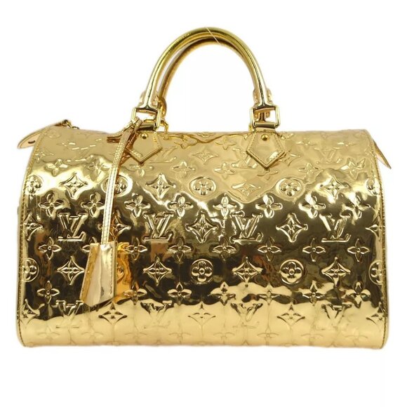 Louis Vuitton Gold Monogram Miroir Speedy 30 Handbag M95272 SP1006 161839 - Picture 1 of 16